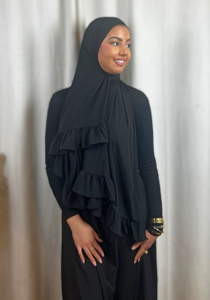 Hijab Jersey Froufrou - Noir N°13