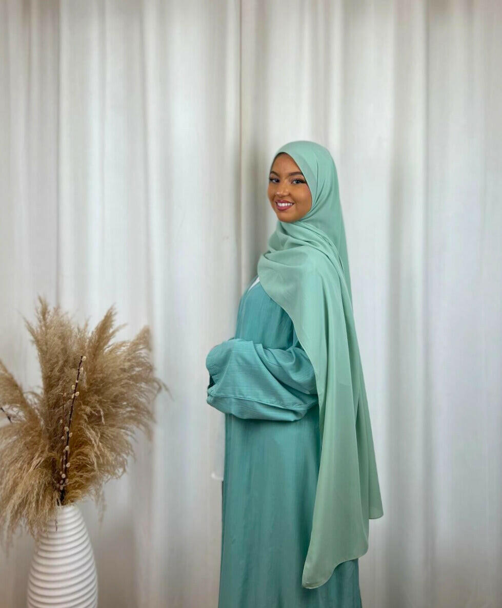 Hijab Premium Soie De Médine - Vert d'eau.