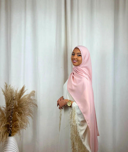 Hijab Premium Soie De Médine - Rose Clair.