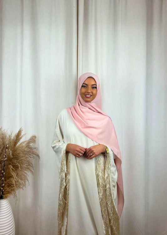 Hijab Premium Soie De Médine - Rose Clair.