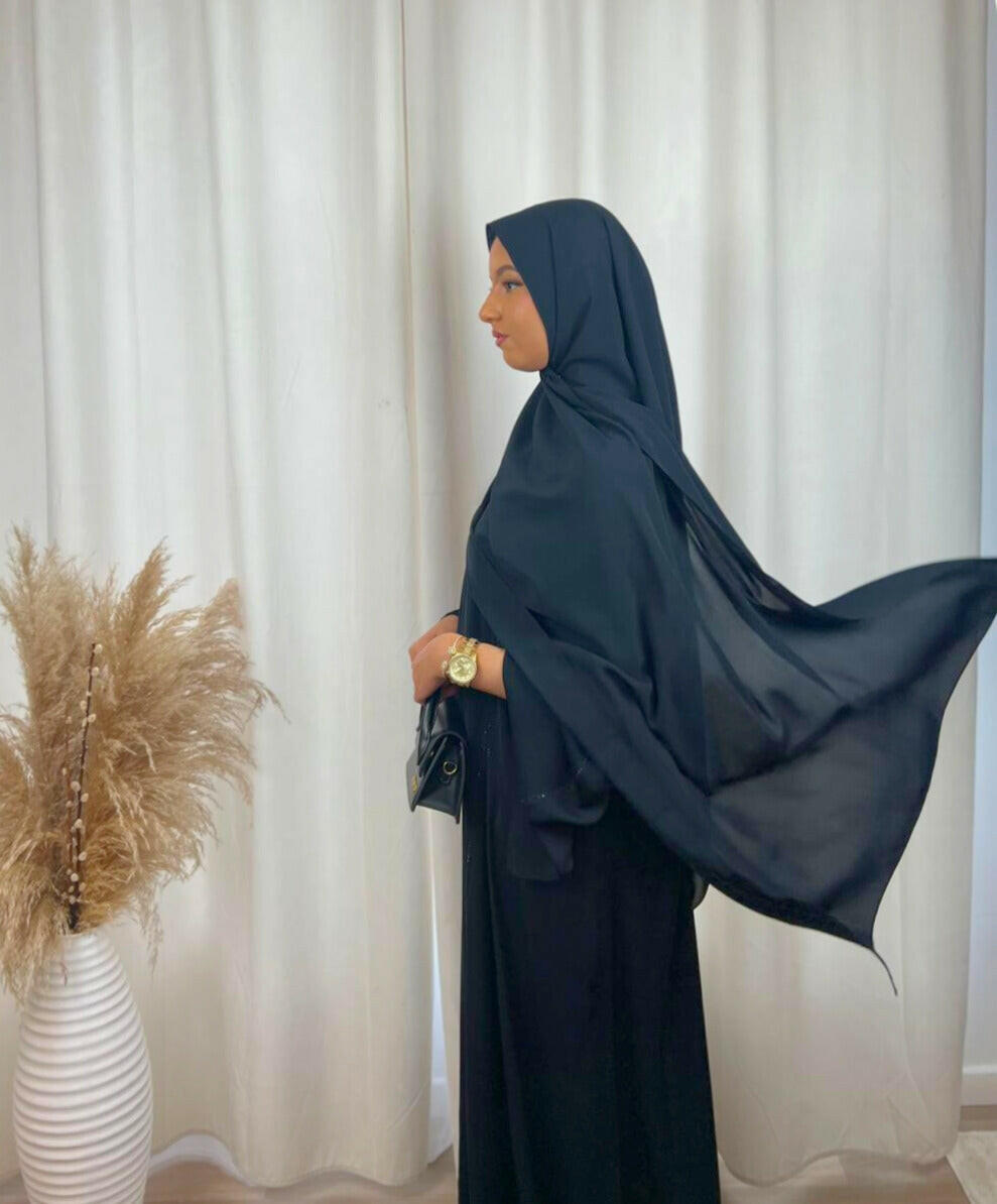 Hijab Prémium Soie De Médine - Noir.