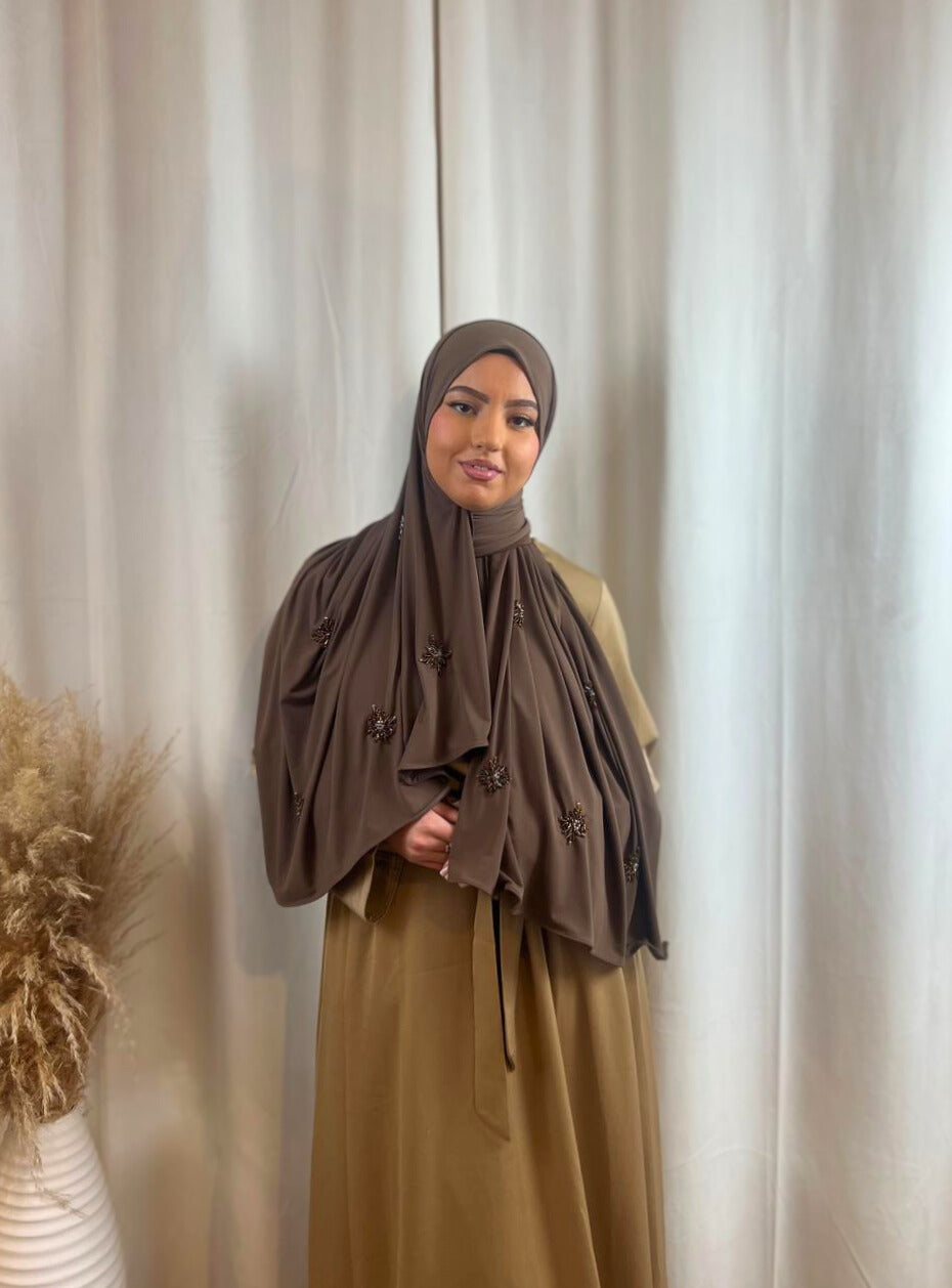 Hijab Jersey Crystal - Marron N°38 MonHijab.fr