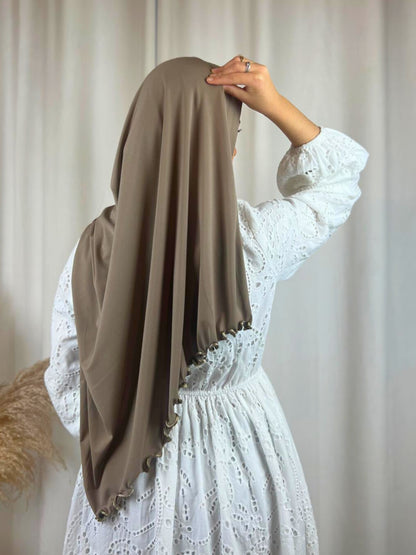 Hijab Premium Jersey Frisé - Taupe MonHijab.fr