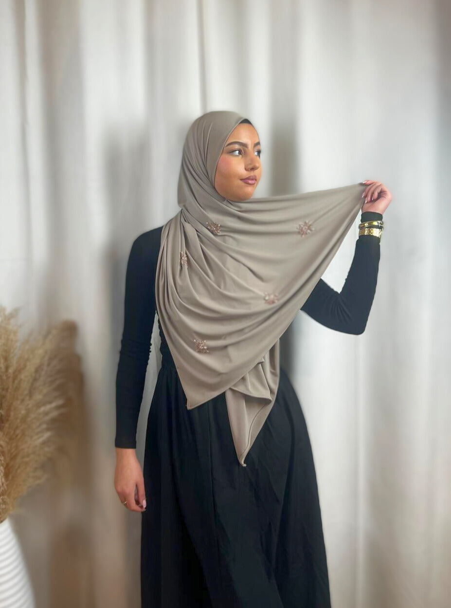 Hijab Jersey Crystal - Taupe Clair N°31 MonHijab.fr