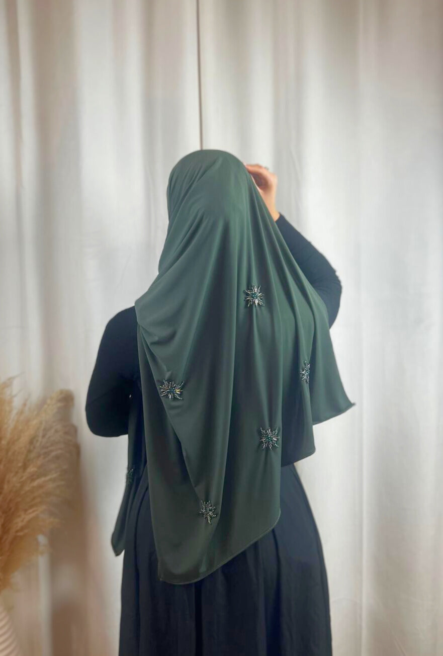 Hijab Jersey Crystal - Vert Bouteille N°36 MonHijab.fr