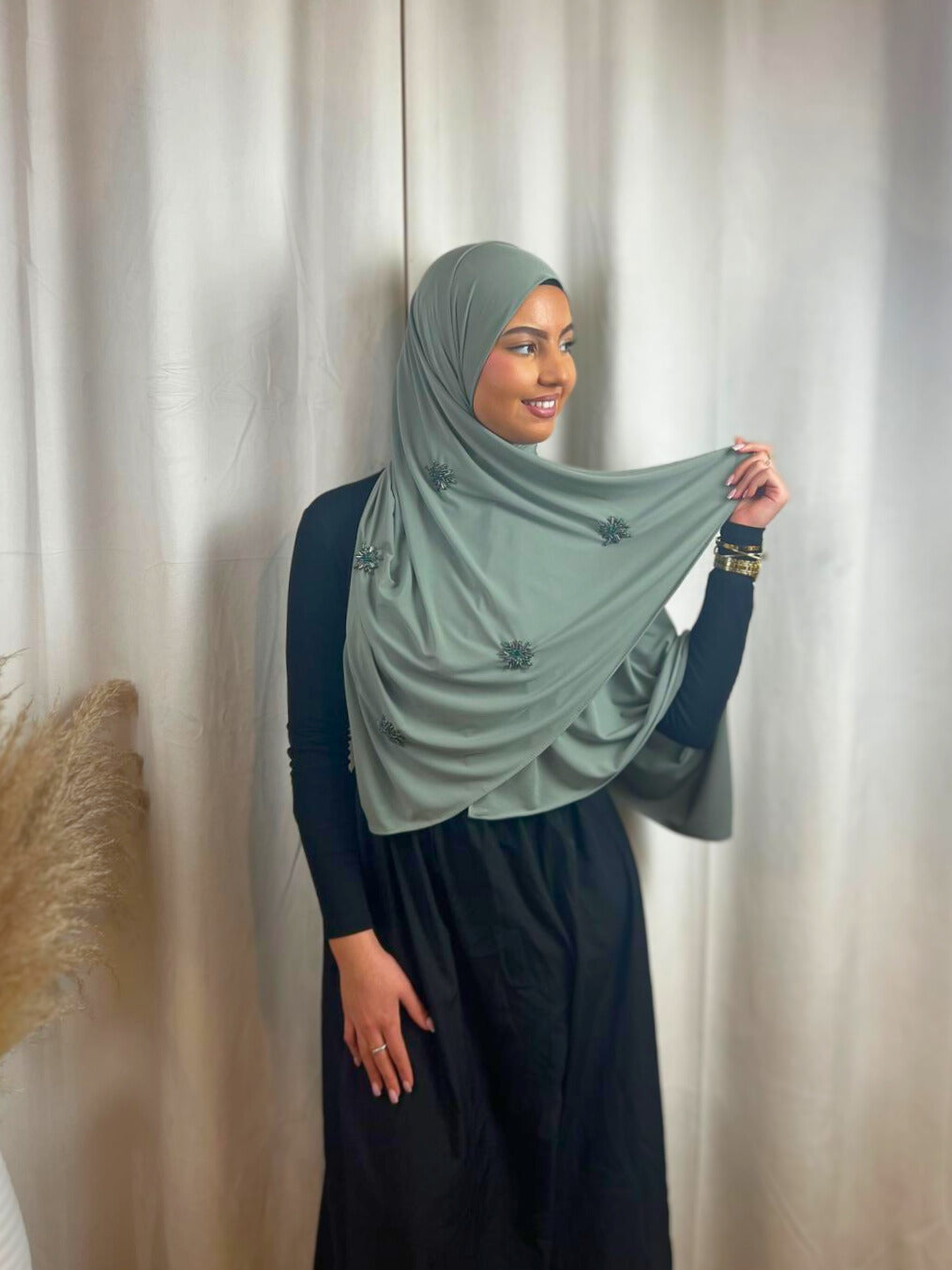 Hijab Jersey Crystal - Vert d’eau N°32 MonHijab.fr