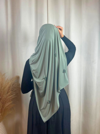 Hijab Jersey Crystal - Vert d’eau N°32 MonHijab.fr