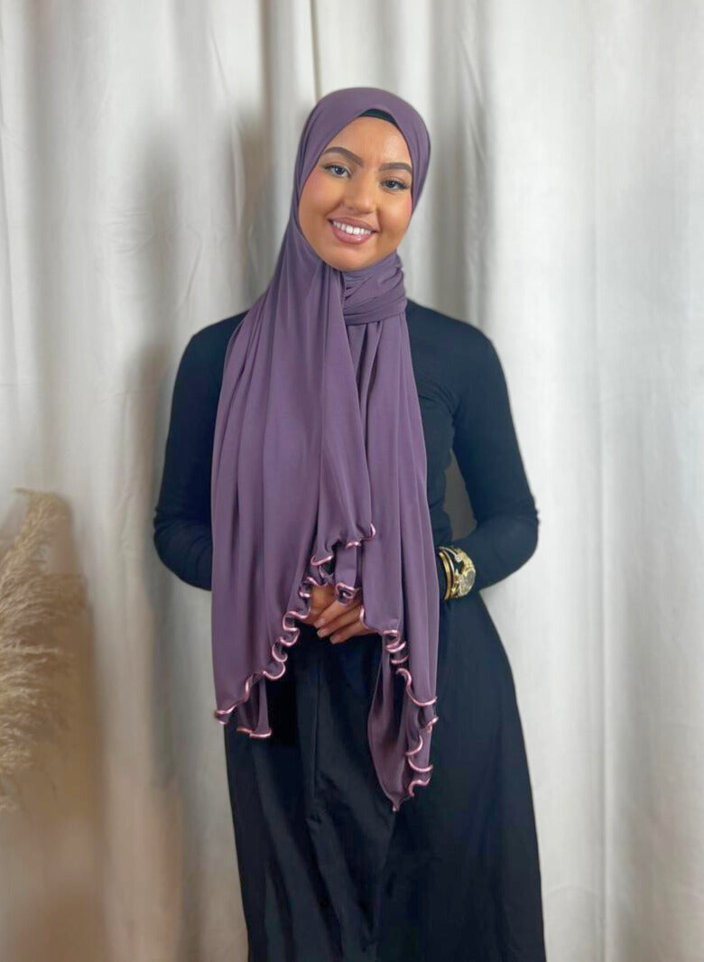 Hijab Jersey Frisé Premium - Mauve N°48