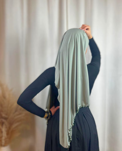 Hijab Jersey Frisé Premium - Vert Clair N°47