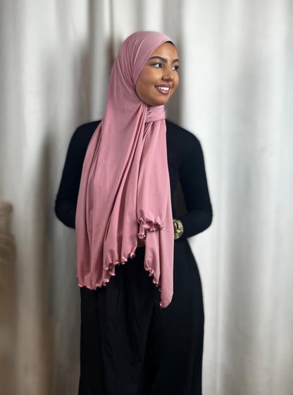 Hijab Jersey Frisé Premium - Rose Bonbon N°52