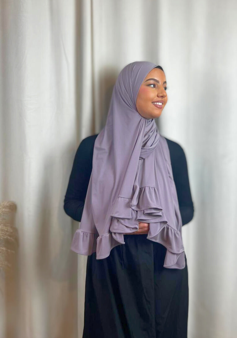 Hijab Jersey Froufrou - Mauve  N°8