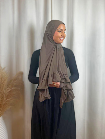 Hijab Jersey Froufrou - Marron N°20