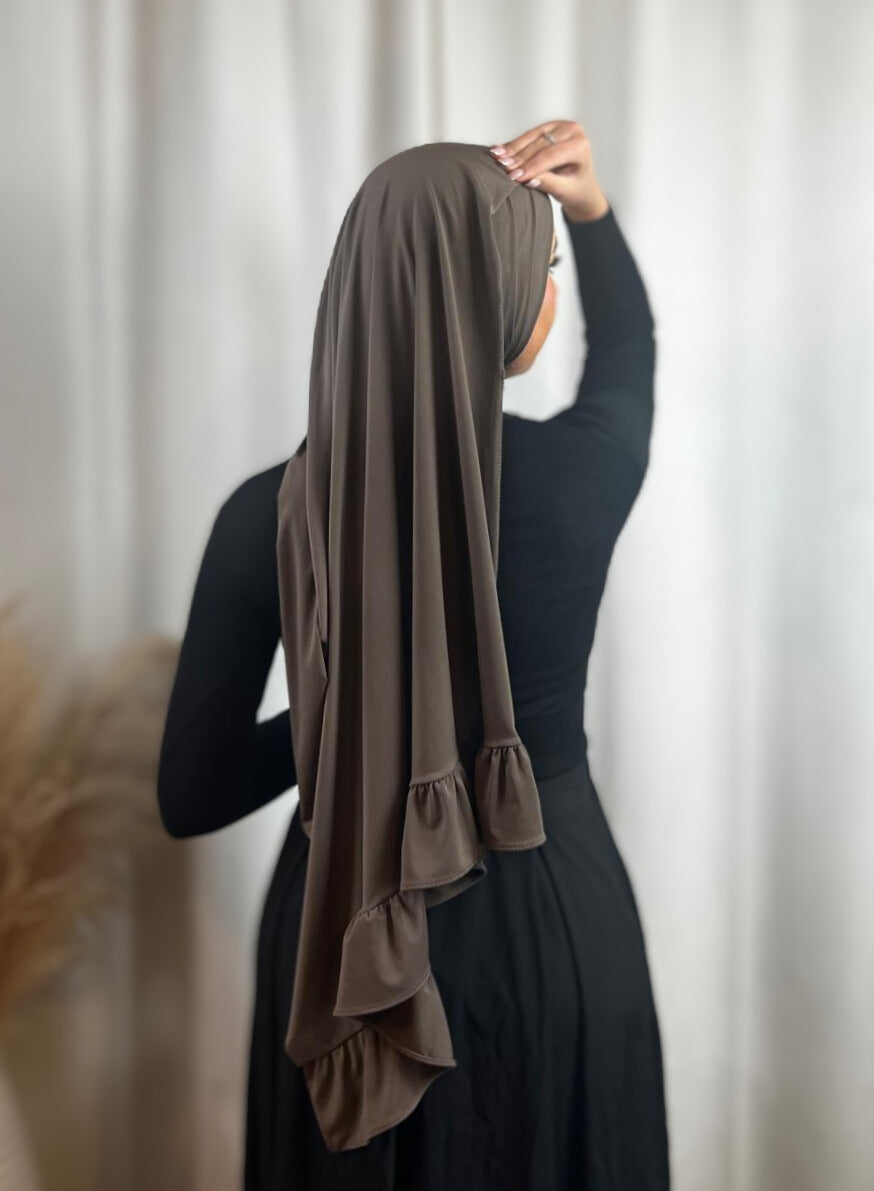 Hijab Jersey Froufrou - Marron N°20