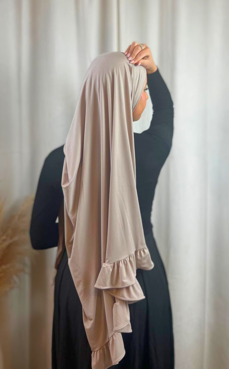 Hijab Jersey Froufrou - Beige N°12