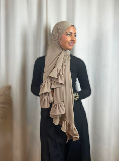 Hijab Jersey Froufrou - Crème N°19