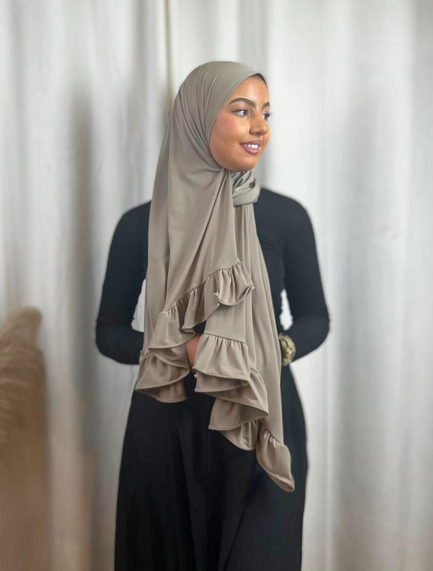 Hijab Jersey Froufrou - Taupe N°22