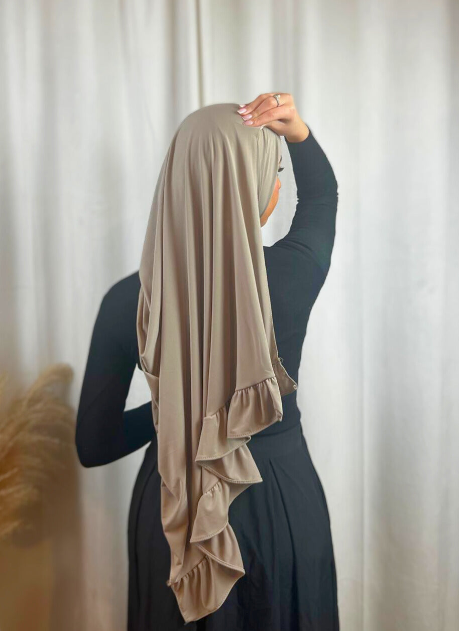 Hijab Jersey Froufrou - Taupe N°22