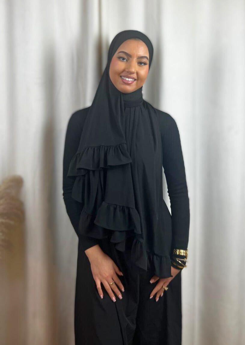 Hijab Jersey Froufrou - Noir N°13