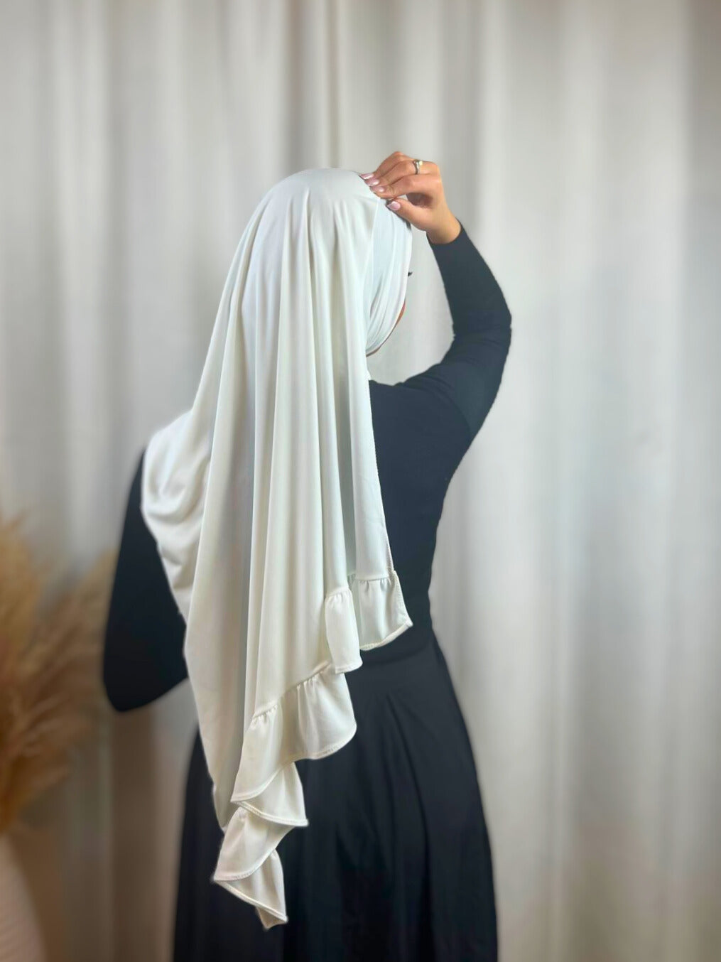 Hijab Jersey Froufrou - Blanc N°1