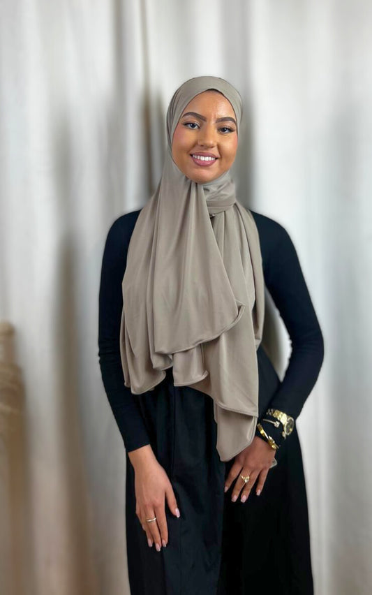 Hijab Jersey Premium - Taupe Foncé N°70