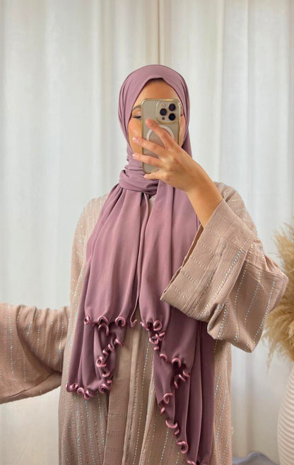 Hijab Prémium Jersey Frisé - Rose Foncé.