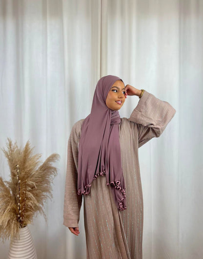 Hijab Prémium Jersey Frisé - Rose Foncé.