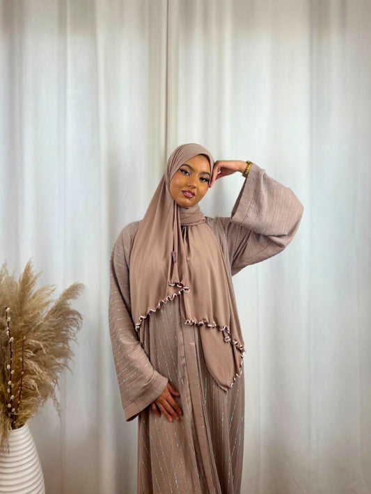 Hijab Prémium Jersey Frisé - Rose Poudré.