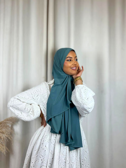 Hijab Jersey Premium - Bleu Vert MonHijab.fr