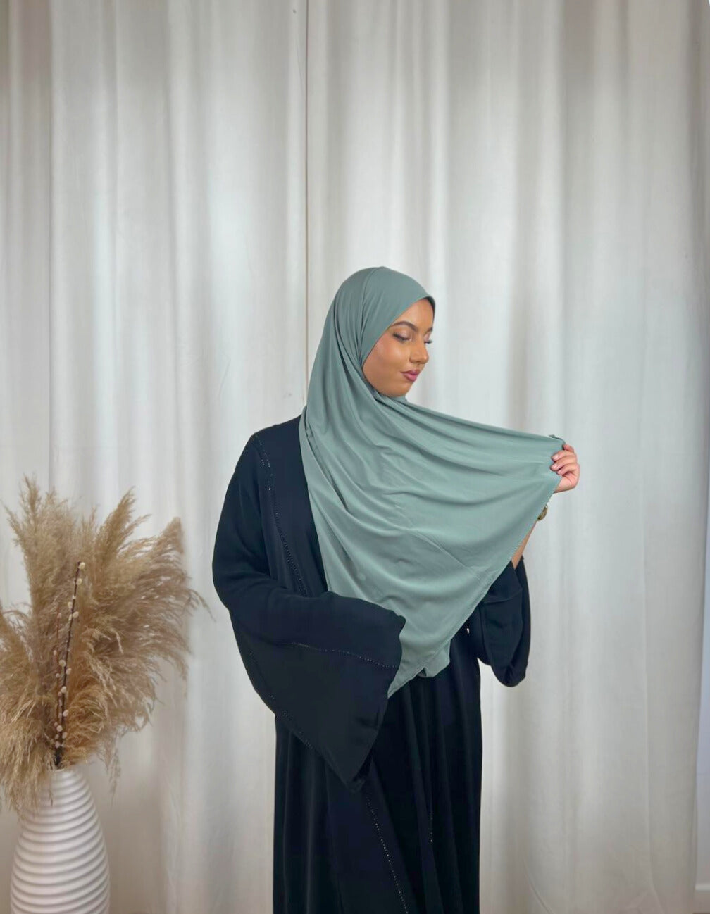 Hijab Prémium Jersey - Vert d’eau.