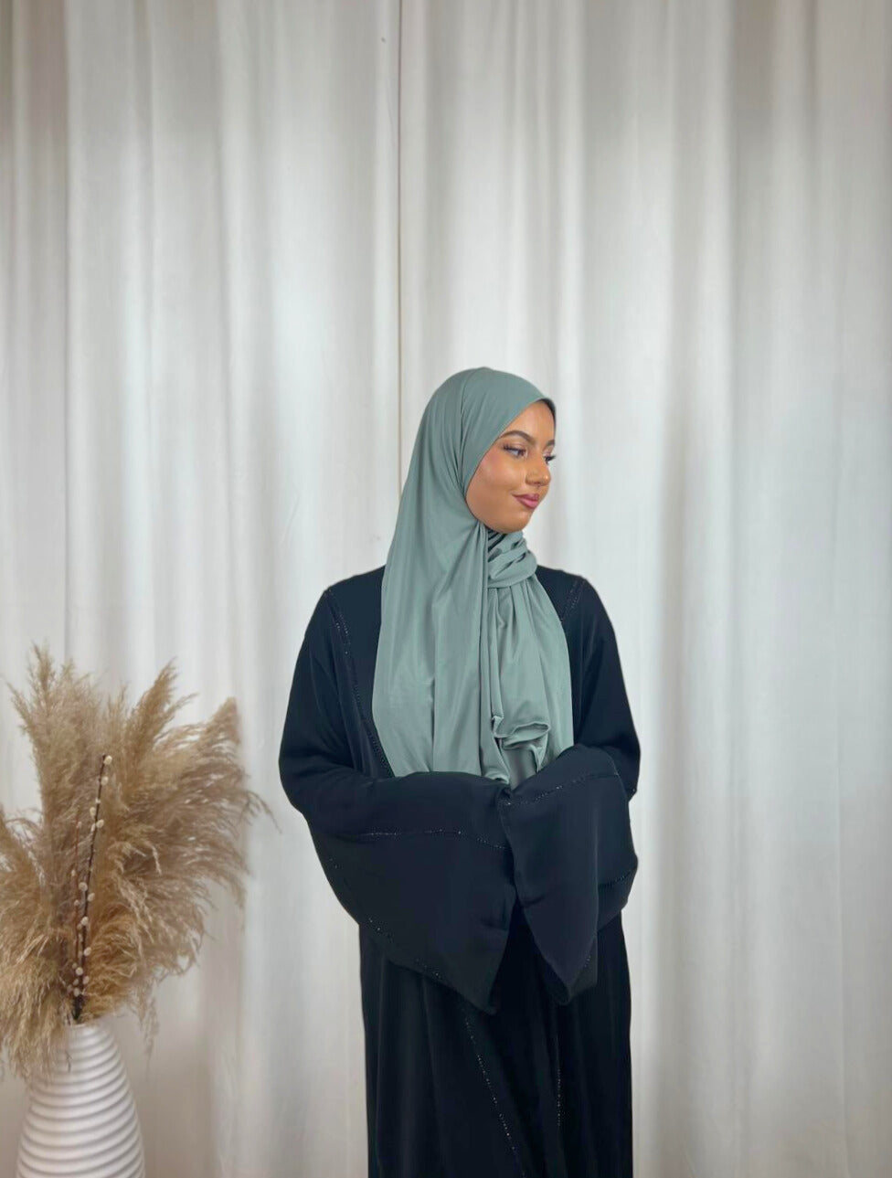 Hijab Prémium Jersey - Vert d’eau.