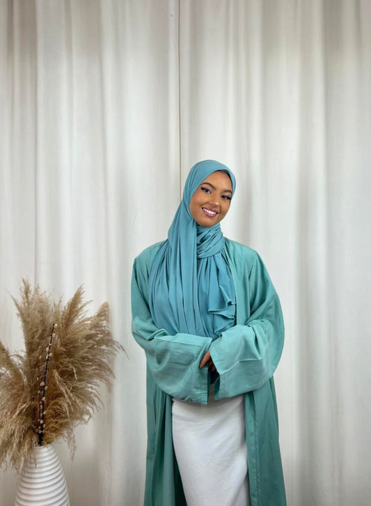 Hijab Prémium Jersey - Vert Turquoise.