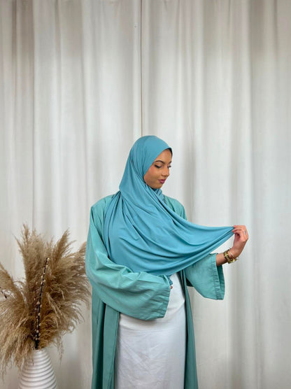 Hijab Prémium Jersey - Vert Turquoise.