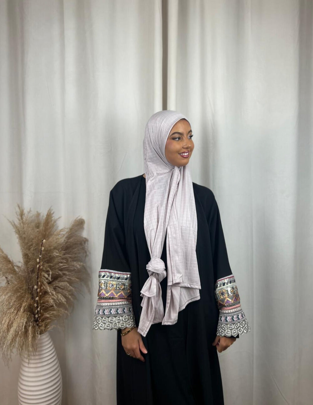 Hijab Prémium Jersey - jacquard - Rose Pale.