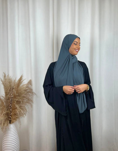 Hijab Prémium Jersey - Gris foncé.