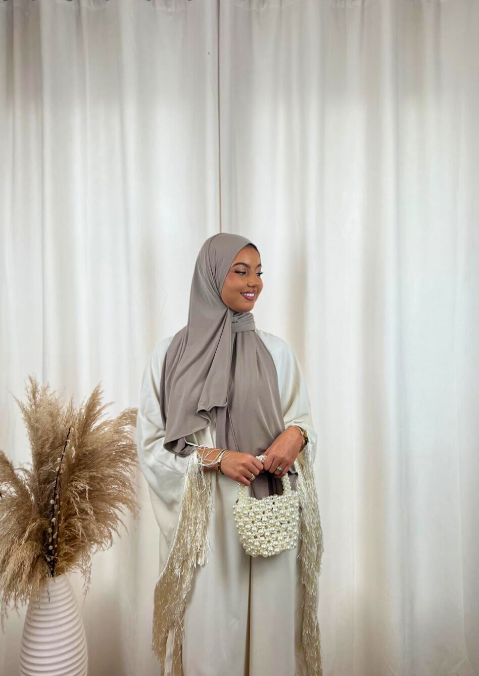 Hijab Prémium Jersey - Taupe Clair.