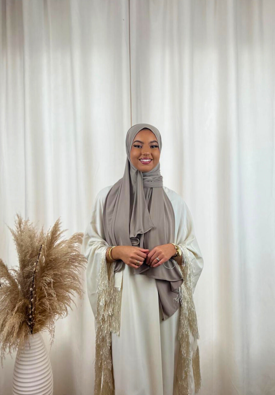 Hijab Prémium Jersey - Taupe Clair.