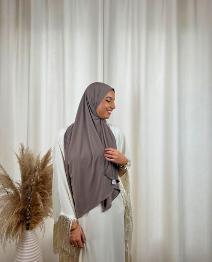 Hijab Prémium Jersey - Taupe Foncé.