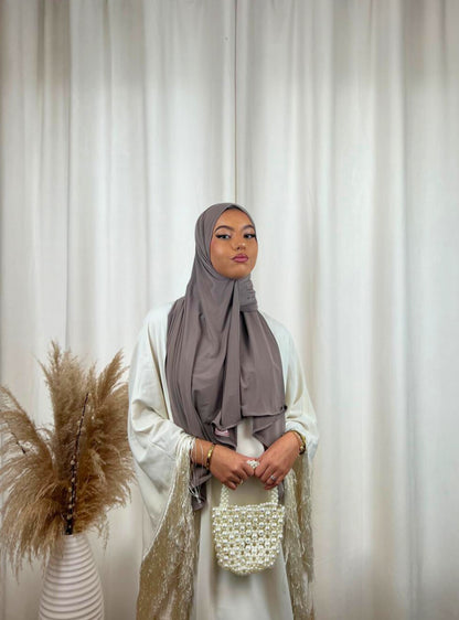 Hijab Prémium Jersey - Taupe Foncé.