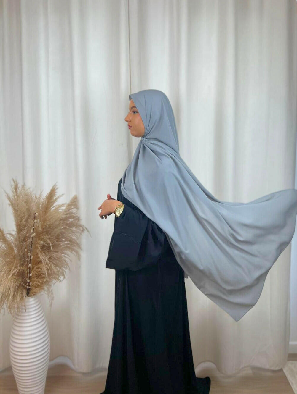 Hijab Prémium Soie De Médine - Gris.