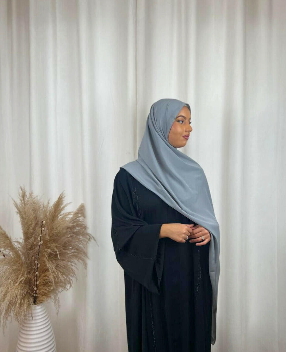 Hijab Prémium Soie De Médine - Gris.