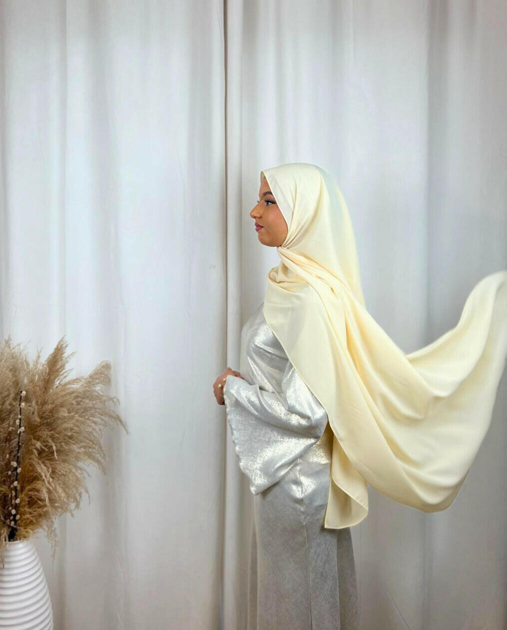 Hijab Prémium Soie De Médine - Beige.