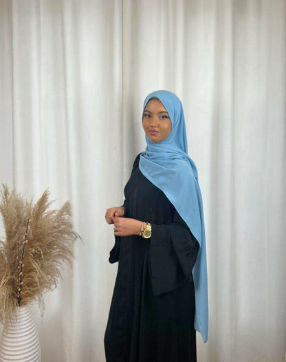 Hijab Prémium Soie De Médine - Bleu.