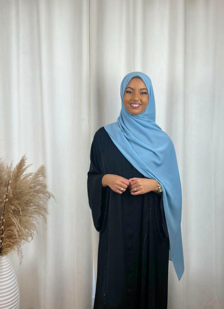 Hijab Prémium Soie De Médine - Bleu.